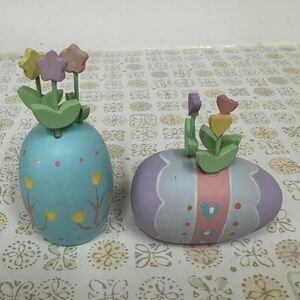 Blue and Purple Floral Egg Decor